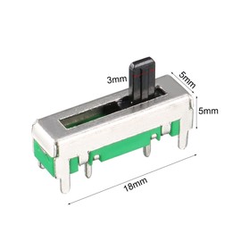 sourcing map Fader Variable Resistors Mixer Potentiometer Straight Sliding B102 B1K Ohm Single Linear Potentiometer for Dimming 18 mm Pack of 5