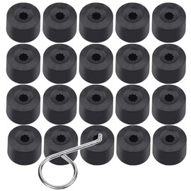 JUGUTA Radschraubenkappen 17Mm 20 Stück 17Mm Radmutternkappen Schraubenabdeckungen Universal-Sechskant-Reifenmutternabdeckungen Schraubenabdeckung Auto-Radkappen Schwarz Mit Entfernungswerkzeug