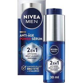 NIVEA MEN LUMINOUS630® Anti-Aging & Anti-Flecken 2-in-1 Power Serum (1 x 30 ml), Feuchtigkeitsspendendes Gesichtsserum, angereichert mit Hyaluronsäure, Männerpflege für alle Hauttypen