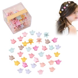 Pack of 36 Small Flower Hair Clips Mini Hair Clips Mini Hair Clips Hair Clips for Little Girls Colourful Hair Clips Crown Shape Hair Clips