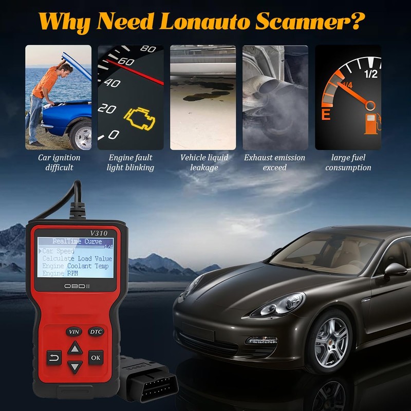 Zpana Car OBD2 Scanner Diagnostic Tool, V310 OBDII Vehicle Engine