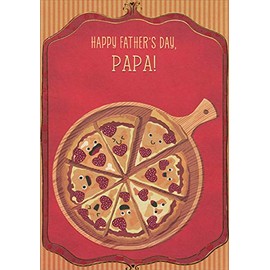 Designer Greetings Pizza Slices with Silly Faces Juvenile/Kids Father's Day Card for Papa