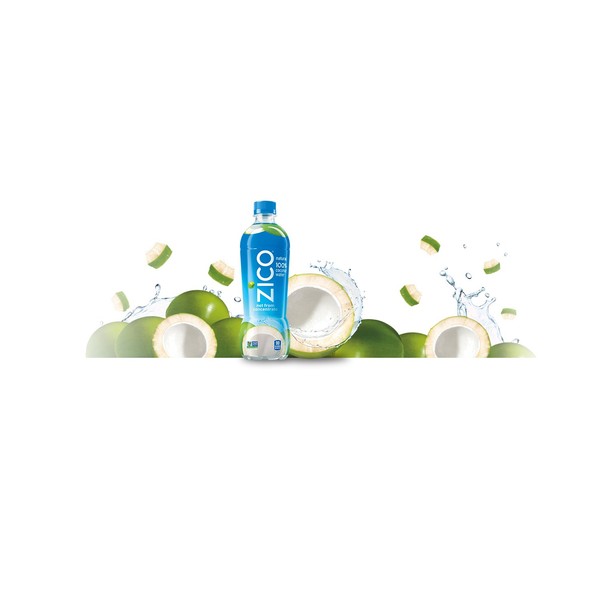 ZICO Natural 100% Coconut Water Drink, No Sugar Added Gluten Free, 16.9 Fl Oz, 12 Pack