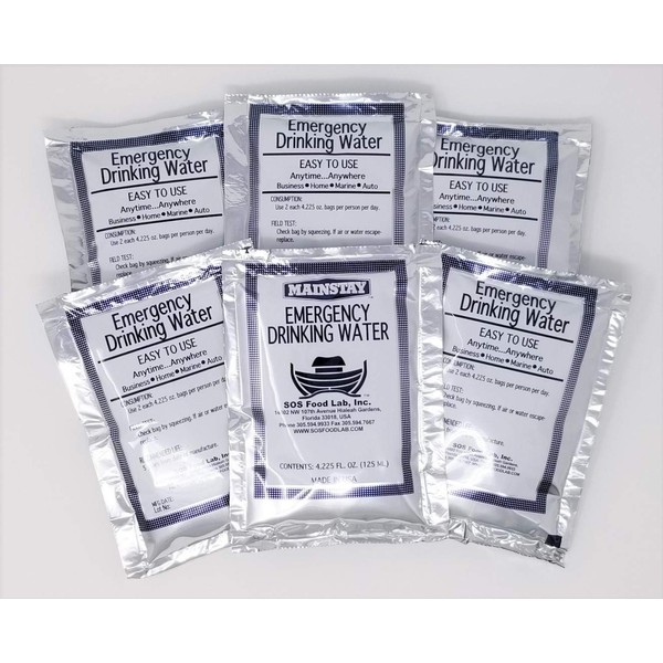 LaunchPro Emergency Water Pack 3 Day Survival Rations (6 x 4.2 oz Pouches) USCG Approved 5 -Year Shelf Life
