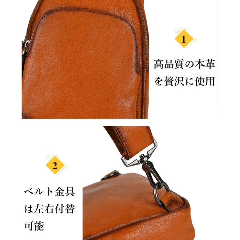 NICE SELECTION Men's Shoulder Bag, Cross-Body Bag, Genuine Leather, Cross-Body