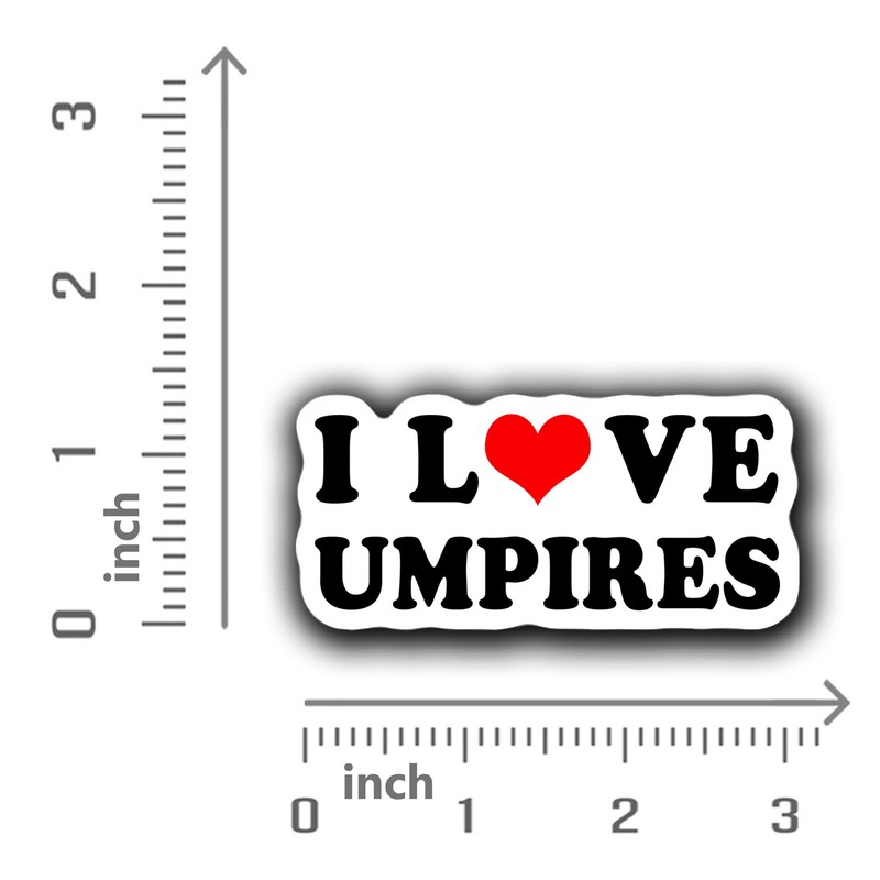 Saiki I Love Umpires Vinyl Sticker for Baseball Softball Catcher's