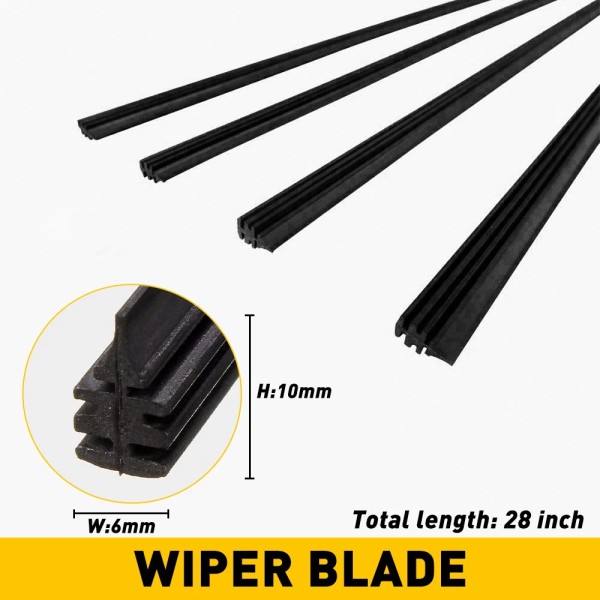 Unbranded 4pcs Universal Car 28" Bus Silicone Frameless Windshield Wiper