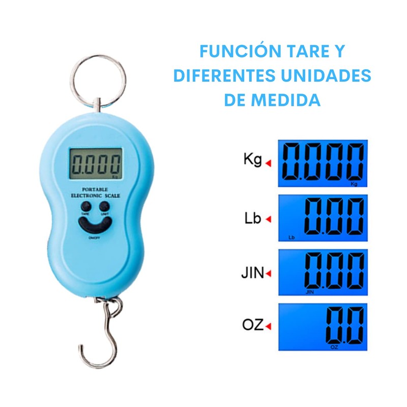 Bascula Colgante Digital Varias Unidades de Medida Tare 50 Kg