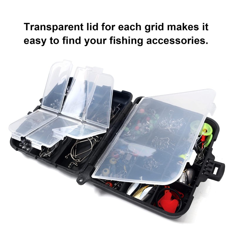 Mingzhe 188pcs Fishing Accessories Kit with Tackle Box Pliers Jig