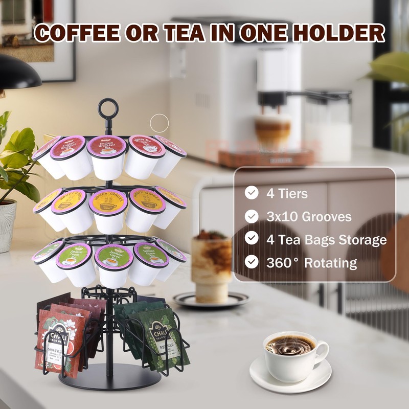 Eastsign Coffee Pod Holder for Keurig & Tea Bag Organizer,
