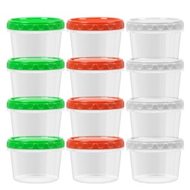 EONJOE 16 oz Plastic Freezer Containers with Lids 2 Cup Food Storage Container BPA Free Stackable Airtight Dishwasher Safe,12 Pack