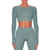 Buttergene Women Workout Sets 2 Pieces Long Sleeve Yoga Outfits