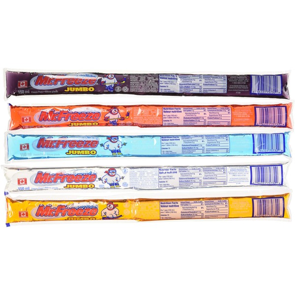 Mr. Freeze Jumbo Ice Pops Freezies 150 Mililiters/5 Ounces - 70 Pack No HFCS Imported from Canada
