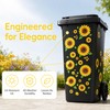 7 Pcs Sheets Wheelie Bin Stickers, Flower Dustbin Sticker Sunflower