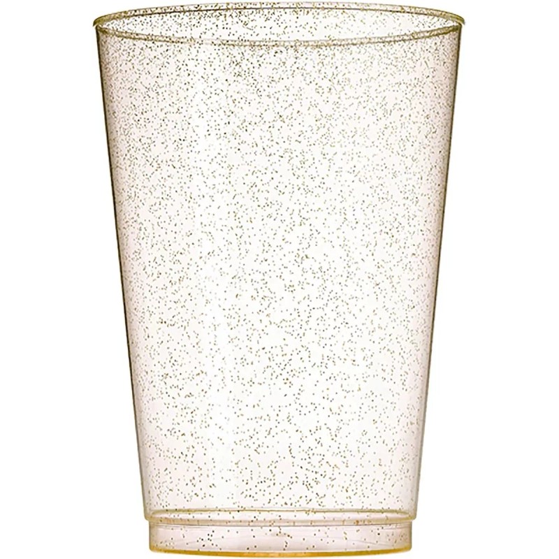 Munfix MT12100GG 100 Vasos De Plástico Con Purpurina De 12