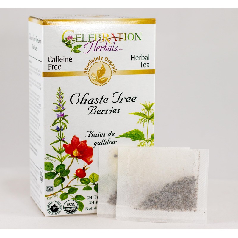 Celebration Herbals Organic Chaste Tree Berries Tea, 24 Bags
