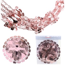 Christmas Concepts® 9ft x 1ft Large Round Foil Garland Festive Hanging Decorations – Christmas Trimming (Rose Gold)