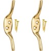 SISI UK Solid Brass 3-Inch Cleat Hook 2 Pieces Blind
