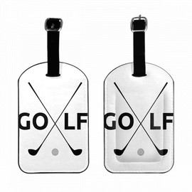 Zoczos Golf Symbol Suitcase Tags Ball Club Golfer Leisure Sticker Sport Gaming Luggage Tag with Full Privacy Cover Leather Strap for Travel Bag Handbag, 1 Pack