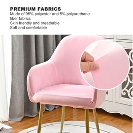 Pink Curved Back Chair Cover High Elasticity Anti Wrinkle Universal Thickened Armchair Cover Mid Century Modern Accent Dining Chair Cover for Living Room Banquet