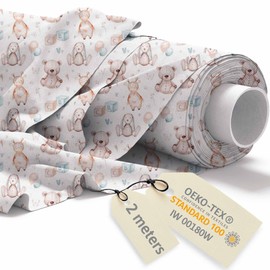 DreamRoots Children's Motifs Cotton Fabric Sold by the Metre Children Fabrics for Sewing Sold by the Metre Upholstery Fabric Canvas Fabric 160 cm x 2 m