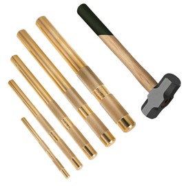 Brass Punch Set,5 Piece Brass Drift Pin Punch Set,Tools 67003 Brass Drift Punch,Brass Hammer with Hand Tool Punches Tools for Home use,Replace 67003-MAI 045256670034.