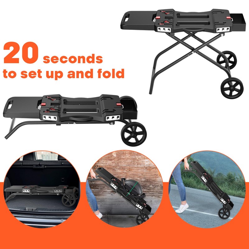 Outdoor Grill Stand for Weber Q1200, Q1000, Q2200, Q2400, Portable