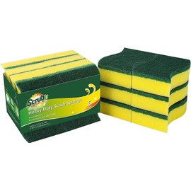 (12 Pack) Heavy Duty Scrub Sponges by SCRUBIT – Kitchen Dish, Sink and Bathroom Cleaning Scrubber Sponge - with Non-Smell Scouring Pad