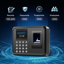 Fingerprints Time Clocks for Employees Small Business, Deduct Lunch Time & Calculate Working Hours Time Clocks Supporting Multiple Shift Schedules, 0 Monthly Fees No Need WiFi Standalone Time Clock