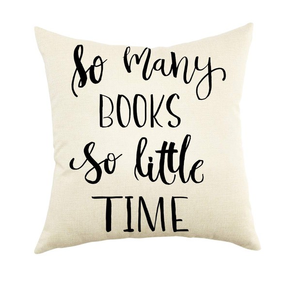 Ogiselestyle So Many Books So Little Time Quote Throw Pillow