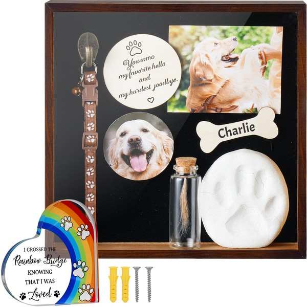 ZooZoo Dog Shadow Box Memorial Kit, Picture Frame Sympathy Gift