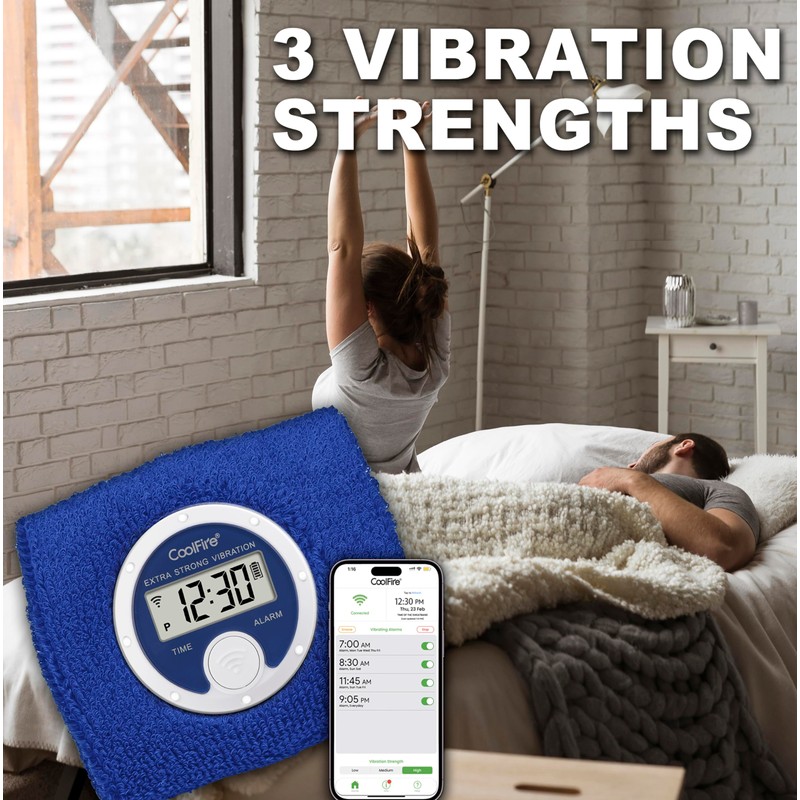 CoolFire - Vibrating Alarm Clock Sweatband, Silent Wake Yourself Up