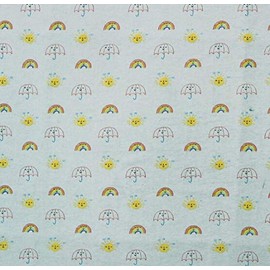 100% Cotton Flannel Fabric Sold by The Yard 1 Yard = 36 in. Length (Rainbows & Umbrellas)