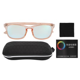 Blind Color Glasses Double Sided Coating Pink Full Frame Unisex Color Blindness Corrective Glasses
