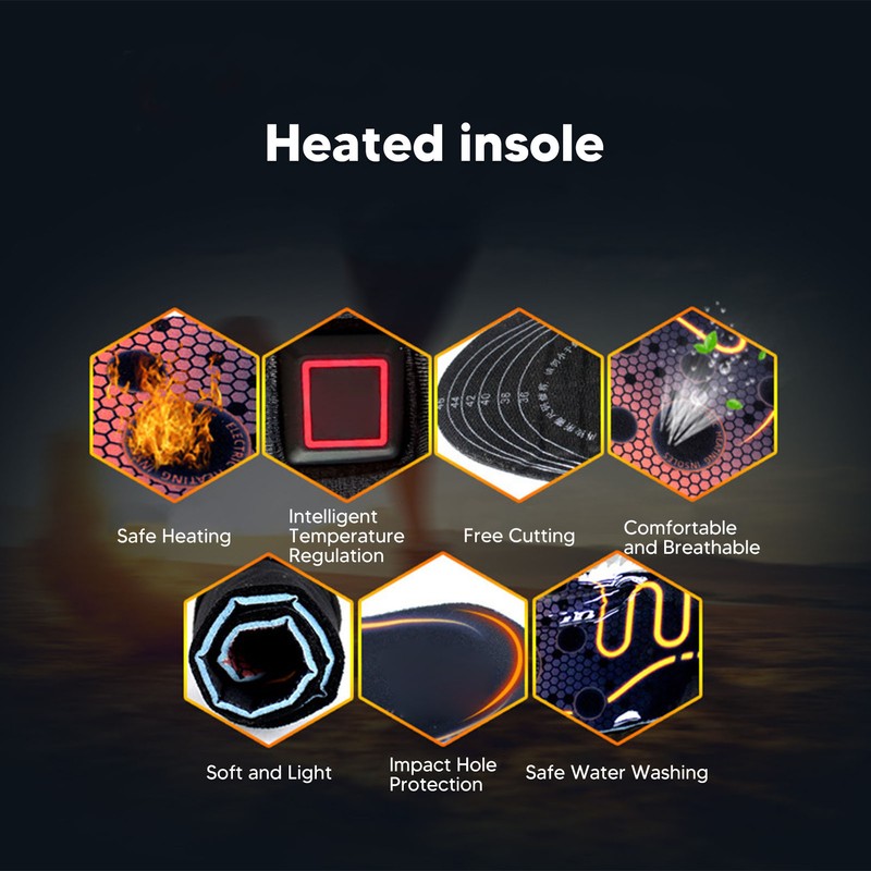 Heated Insoles USB Electric Heating Foot Warmer Washable Easy Control