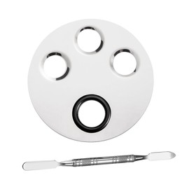 WOONEKY 1 Set Palette Nail Art Paint Makeup Pallete Makeup Nail Art Nail Color Mixing Tray Kit De Manicura Makeup Mixing Cosmetic Artist Manicure Tools Make up Kit Silver Stainless Steel