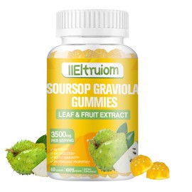 Soursop Gummies for Adults with Vitamin C, 2500mg Organic Soursop Leaves – Immune Support, Digestive Aid & Antioxidant Boost, Sugar Free, Vegan 60 Soursop Graviola Gummies