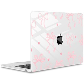 ICEKEE Compatible with M4 MacBook Air 15 inch A3241 Case 2025 Fits 2024 2023 Release A3114 M3 A2941 M2 with Retina Display, Printed Plastic Hard Case for MacBook Air 15.3", Heart-Bow