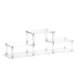 NyTfxkeJ Clear Acrylic Display Risers Stand Shelf, Acrylic Stands for Display for Collectibles Cupcakes Perfumes Jewel,Cupcake Stand for Decorating & Organizing (3 Tier/Model 2)