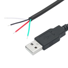 4Pcs Short USB A Male to 4 Pin Bare Wire 11inch, 22AWG 5V/3A USB A Male Plug 4 Pin Pigtail Wire Open End Power and Data Cable, for USB Type A Equipment Installed or Replacement Repair DIY Cable