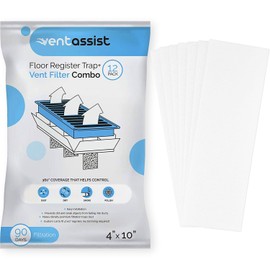 Vent Assist Premium Air Vent Filters for Home - 4" x 10" MERV 8 Electrostatic Floor Vent Filters That Trap Dust, Dirt, Smoke, Pollen, Hair - 90 Day Filtration (12 Pack)