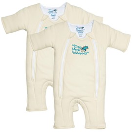 Merlin's Magic Sleepsuit 100% Cotton Baby Transition Swaddle - Cream 2-pack - 3-6 Months