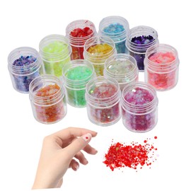 OHPHCALL Colors Glow Dark Glitter Sequins for Nail Art Makeup Decoration Easy to Use for Festivals Parties and Special Occasions