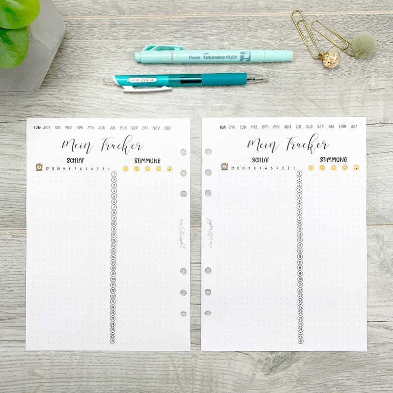 SinnWunder® Habit Tracker Lists for Sleep and Mood Suitable for