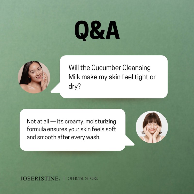 JOSERISTINE Cucumber Cleansing Milk 200ml & 1000ml/ 100% Vegan/ By