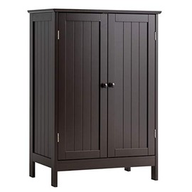 Tangkula Bathroom Floor Cabinet, Wooden Floor Storage Cabinet, Living Room Modern Home Furniture Free Standing Storage Cabinet