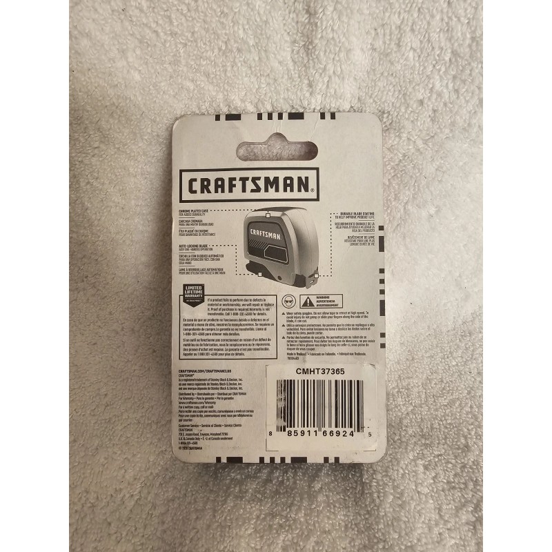 Craftsman Craftman 25 Ft Chromelock Tape Measure CMHT37365 New In