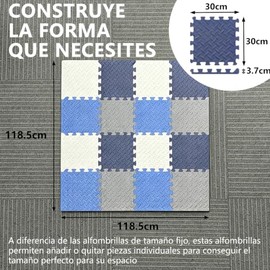 16 Piezas Tapete para Bebe, Tapete para Ejercicio, Tapete Foamy Seguro, no tóxico, antideslizante, 4 Colores de Tapete de Puzzle para Suelo, Adecuado 