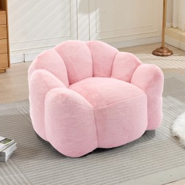 Modern Lotus Type Compression Sofa Bean Bag Foam Fill One Seat Extra Soft Comfort-Easy Move Installation for Living Room Bedroomsize: 110*100*68CM, color: Pink