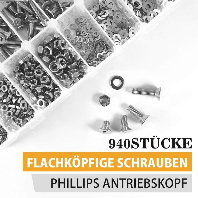 VIGRUE M3 M4 M5 Stainless Steel Hex Screws Set with